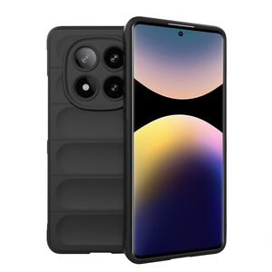 Husa pentru  Xiaomi Redmi Note 14 Pro 4G Liquid Silicone, Microfibre Lining, Non-Slip Airbag Design, Negru