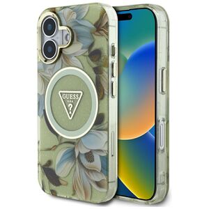 Husa premium pentru  iPhone 16 compatibila MagSafe Guess Luxury Series - Verde