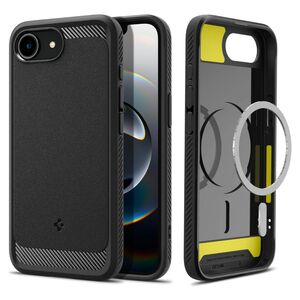 Husa premium pentru  iPhone 16e Spigen - Rugged Armor MagSafe - Negru darth vader
