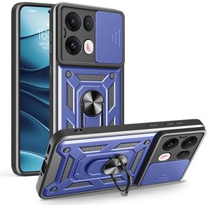 Husa pentru Oppo Reno 13 Ring Armor Kickstand Tough Rugged Cover cu protectie camera - albastru