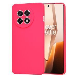 Husa pentru  OnePlus 13R Liquid Silicone, subțire, captusita cu microfibra, anti amprentă, protectie cameră foto, Fucsia