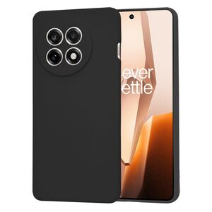 Husa pentru  OnePlus 13R Liquid Silicone, subțire, captusita cu microfibra, anti amprentă, protectie cameră foto, Negru