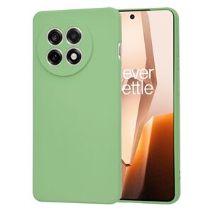 Husa pentru  OnePlus 13R Liquid Silicone, subțire, captusita cu microfibra, anti amprentă, protectie cameră foto, Verde deschis