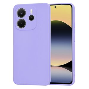 Husa pentru  Xiaomi Redmi Note 14 4G Liquid Silicone, subțire, captusita cu microfibra, anti amprentă, protectie cameră foto, Lavanda
