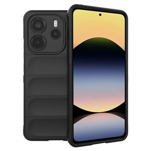 Husa pentru  Xiaomi Redmi Note 14 4G Liquid Silicone, subțire, captusita cu microfibra, anti amprentă, protectie cameră foto, Negru denim