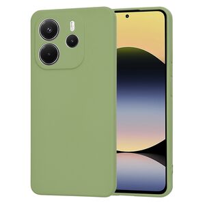 Husa pentru  Xiaomi Redmi Note 14 4G Liquid Silicone, subțire, captusita cu microfibra, anti amprentă, protectie cameră foto, Verde