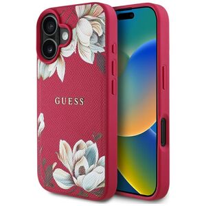 Husa premium pentru  iPhone 16 compatibila MagSafe Guess Luxury Series - Fucsia