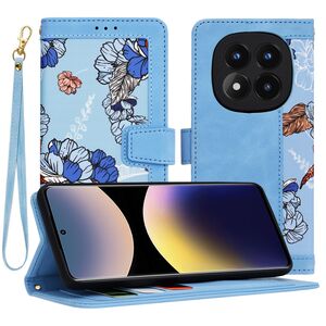 Husa tip carte pentru  Xiaomi Redmi Note 14 Pro 4G, functie stand si port carduri, Albastru