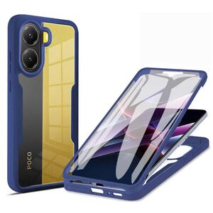 Pachet 360: Husa cu folie integrata pentru  Poco X7 Pro Cover360 fata / spate - Albastru