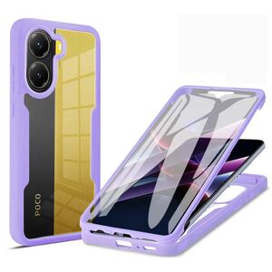 Pachet 360: Husa cu folie integrata pentru  Poco X7 Pro Cover360 fata / spate - Mov