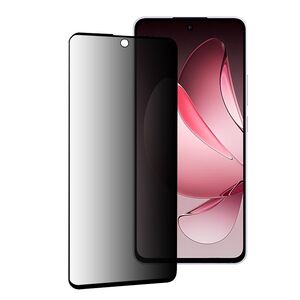 Folie din sticla privacy pentru Oppo Reno 13F, 13FS 4G, 5G Tempered GLASS 111D Full Glue