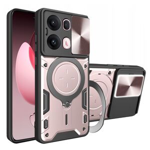 Husa pentru  Oppo Reno 13 Pro cu protecție pentru cameră și suport magnetic integrat Ring Shockproof, Roz