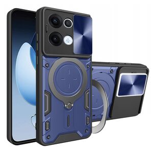 Husa pentru  Oppo Reno 13 cu protecție pentru cameră și suport magnetic integrat Ring Shockproof, Albastru
