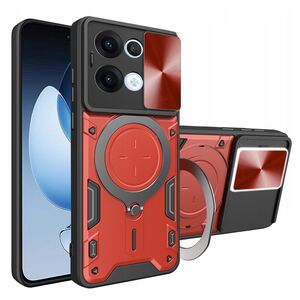 Husa pentru  Oppo Reno 13 cu protecție pentru cameră și suport magnetic integrat Ring Shockproof, Rosu