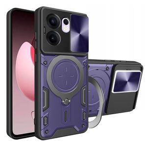 Husa pentru  Oppo Reno 13F, 13FS 4G, 5G cu protecție pentru cameră și suport magnetic integrat Ring Shockproof, Mov