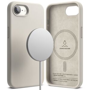 Husa pentru  iPhone 16e Ringke - Silicone Magnetic MagSafe - Crem