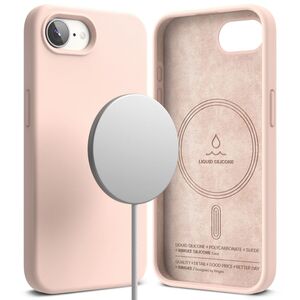 Husa pentru  iPhone 16e Ringke - Silicone Magnetic MagSafe - Roz