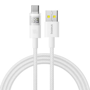 Cablu date USB-C Fast Charging Digital Display, 100W, 2m, alb Baseus, P10382701211-01