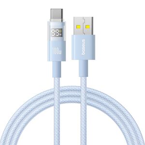 Cablu date USB-C Fast Charging Digital Display, 100W, 2m, albastru Baseus, P10382701311-01