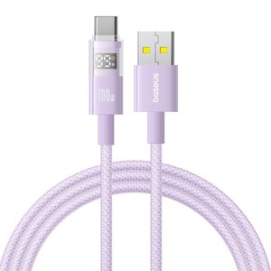 Cablu date USB-C Fast Charging Digital Display, 100W, 2m, mov Baseus, P10382701511-01