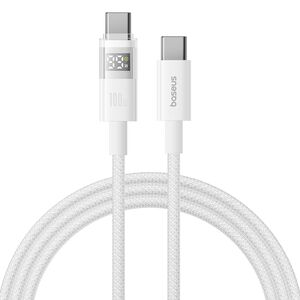 Cablu tip C cu display, Digital Display, Fast Charging 100W, 1m, alb Baseus, P10382702211-00