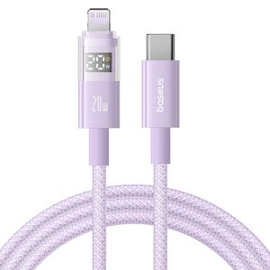 Cablu incarcare iPhone Baseus, Fast Charging, Type-C to Lightning, Digital Display, 20W, 2m, mov, P10382703511-01