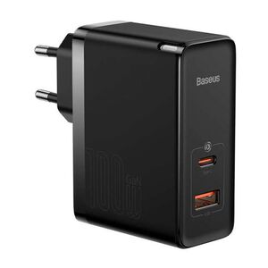 Incarcator priza Fast Charge 2in1 Baseus GaN5 Pro, 100W, negru