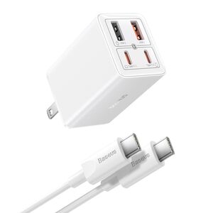 Incarcator priza US 65W GaN6 USB, Type-C Baseus 2x USB, 2x Type-C, 65W, cu Cablu Type-C, 100W, 20V, 5A, 1m, P10162702213-00