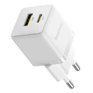 Incarcator priza Fast Charge 2in1 Baseus Usb, Type-c, 20W, 5V/3A, alb CCZC20UE
