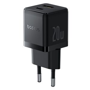 Incarcator priza Baseus - wall charger palm (p10111608113-00) - 2 in 1 fast charger, usb, type-c, 20w, 5v/3a - cluster black