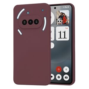 Husa pentru  Nothing Phone (3a) Liquid Silicone, subțire, captusita cu microfibra, anti amprentă, protectie cameră foto, Bordeaux