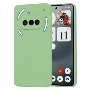 Husa pentru  Nothing Phone (3a) Liquid Silicone, subțire, captusita cu microfibra, anti amprentă, protectie cameră foto, Verde deschis