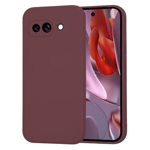 Husa pentru  Google Pixel 9A Liquid Silicone, subțire, captusita cu microfibra, anti amprentă, protectie cameră foto, Bordeaux