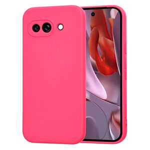 Husa pentru  Google Pixel 9A Liquid Silicone, subțire, captusita cu microfibra, anti amprentă, protectie cameră foto, Fucsia