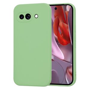 Husa pentru  Google Pixel 9A Liquid Silicone, subțire, captusita cu microfibra, anti amprentă, protectie cameră foto, Verde deschis