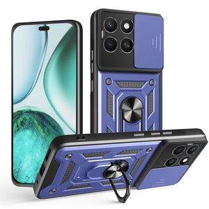 Husa pentru  Honor X8c Ring Armor Kickstand Tough Rugged Cover cu protectie camera, Albastru