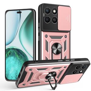 Husa pentru  Honor X8c Ring Armor Kickstand Tough Rugged Cover cu protectie camera, Roz
