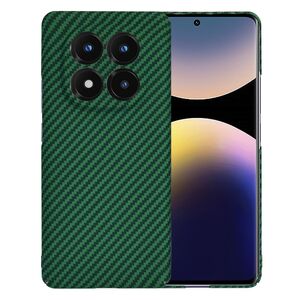 Husa pentru  Xiaomi Redmi Note 14 Pro+ Plus CarbonFiber UltraSlim, Lightweight, Verde