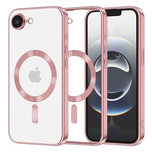 Husa pentru  iPhone 16e cu MagSafe si protectie pentru lentile anti-shock 1.5 mm transparent - Roz