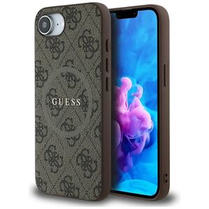 Husa premium pentru  iPhone 16e compatibila MagSafe Guess Luxury Series - Maro inchis