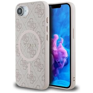 Husa premium pentru  iPhone 16e compatibila MagSafe Guess Luxury Series - Roz neon
