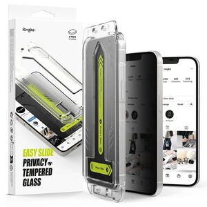 [Pachet 2x] Folie sticla iPhone 16e Ringke Easy Slide Privacy Tempered Glass, negru