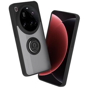 Husa de protectie pentru  Xiaomi 15 Ultra premium cu inel stand rotativ, suport magnetic si bumper anti-alunecare - Negru