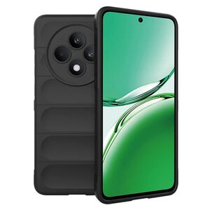 Husa pentru  Oppo Reno 12F, 12FS Liquid Silicone, Microfibre Lining, Non-Slip Airbag Design, Negru