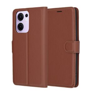 Husa pentru  Oppo Reno 13F, 13FS 4G, 5G tip carte cu inchidere magnetica, compartimente pentru carduri si functie stand, Maro