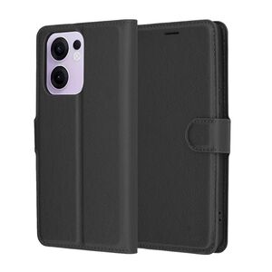 Husa pentru  Oppo Reno 13F, 13FS 4G, 5G tip carte cu inchidere magnetica, compartimente pentru carduri si functie stand, Negru