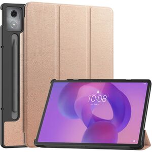 Husa pentru  Lenovo Idea Tab Pro 12.7 tip stand functie sleep/wake-up, protectie 360 - Roz