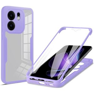 Set 360: Husa cu folie integrata pentru  Oppo Reno 13F, 13FS 4G, 5G Protectie 360 fata / spate - Mov