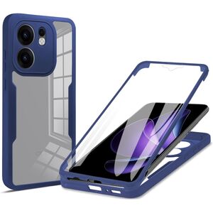 Set 360: Husa cu folie integrata pentru  Oppo Reno 13F, 13FS 4G, 5G Protectie 360 fata / spate - Albastru