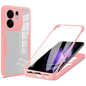 Set 360: Husa cu folie integrata pentru  Oppo Reno 13F, 13FS 4G, 5G Protectie 360 fata / spate - Roz